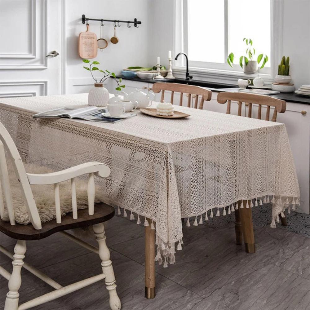 Vintage Lace Hollow Crochet Tablecloth 2