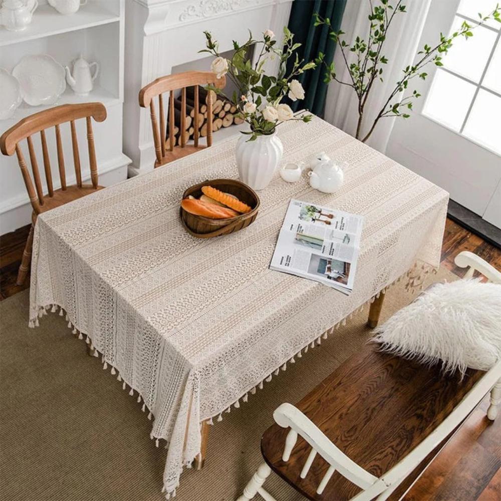 Vintage Lace Hollow Crochet Tablecloth 4
