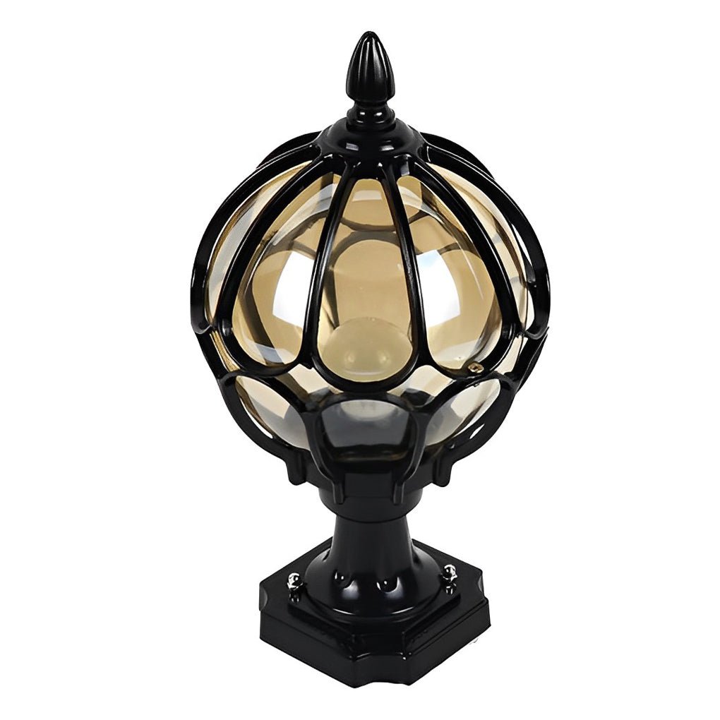 Vintage Outdoor Pillar Light | Elegant Glass Globe Design with Weather-Resistant Frame for Timeless Charm 7