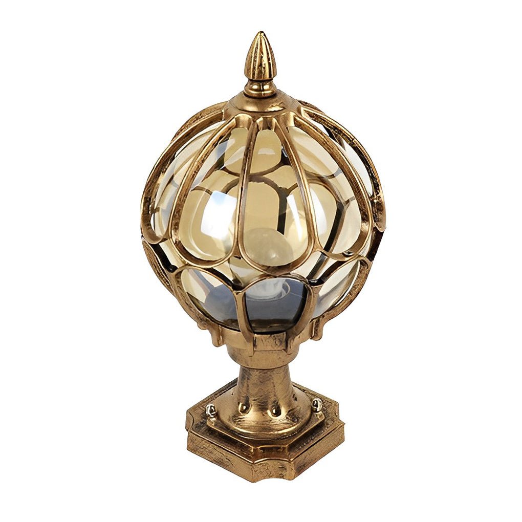Vintage Outdoor Pillar Light | Elegant Glass Globe Design with Weather-Resistant Frame for Timeless Charm 8