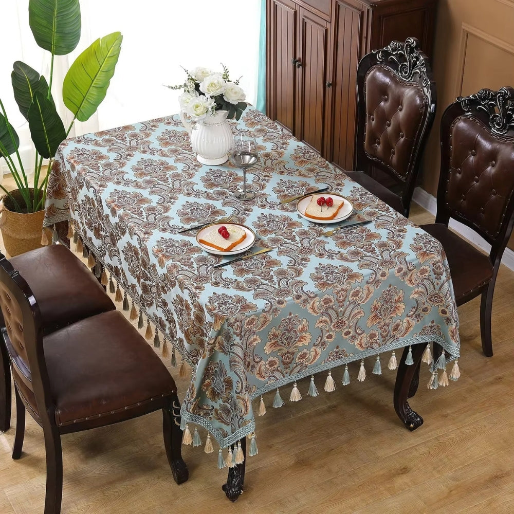 Vintessa Vintage Embroidered Tassel Tablecloth 0