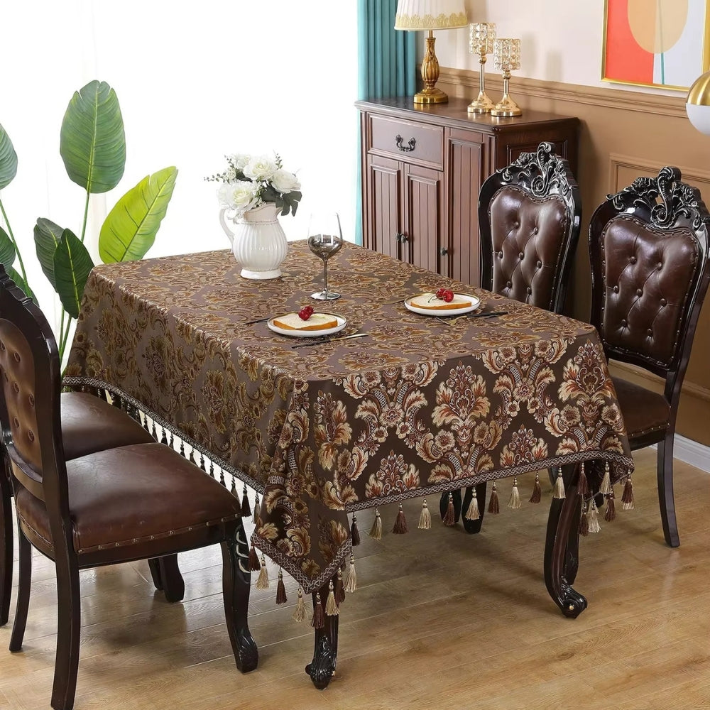 Vintessa Vintage Embroidered Tassel Tablecloth 1