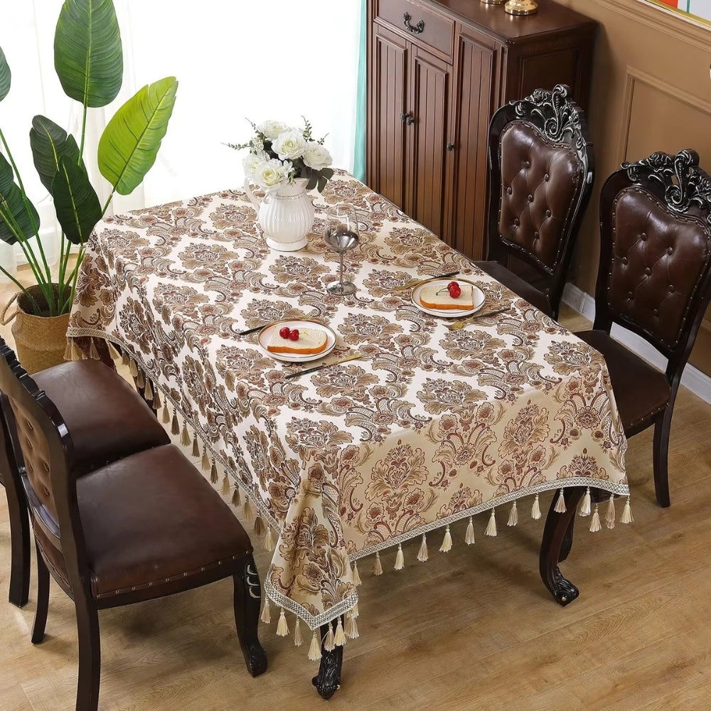 Vintessa Vintage Embroidered Tassel Tablecloth 2