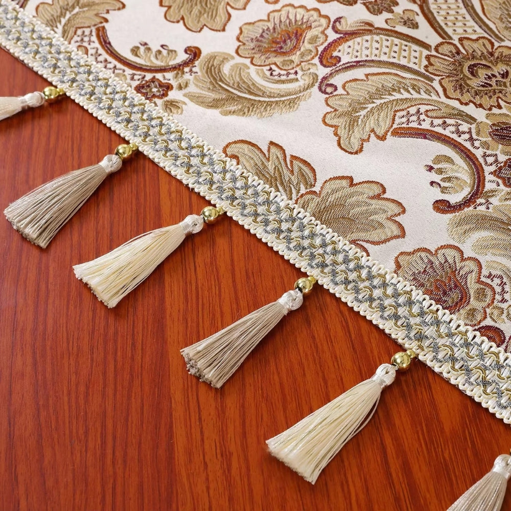 Vintessa Vintage Embroidered Tassel Tablecloth 7