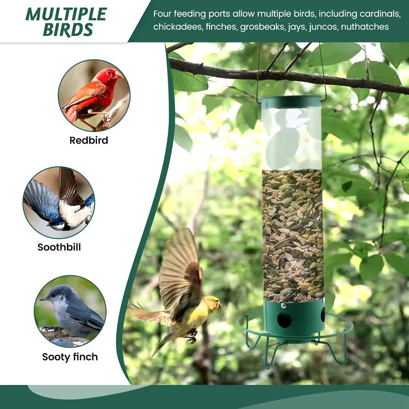 Wildlife Haven | Hanging Bird Feeder with Squirrel-Proof Design | Durable Solution for Backyard Birdwatching 1