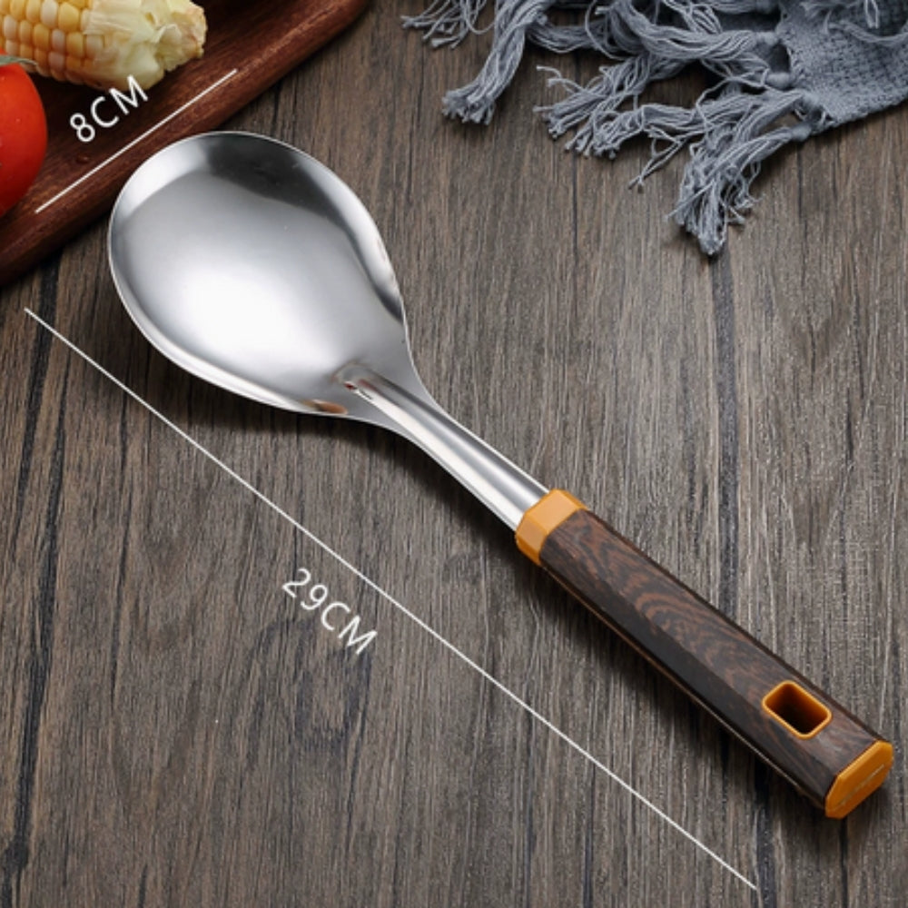 Wood Grain Stainless Steel Utensils | 6pcs Set 7