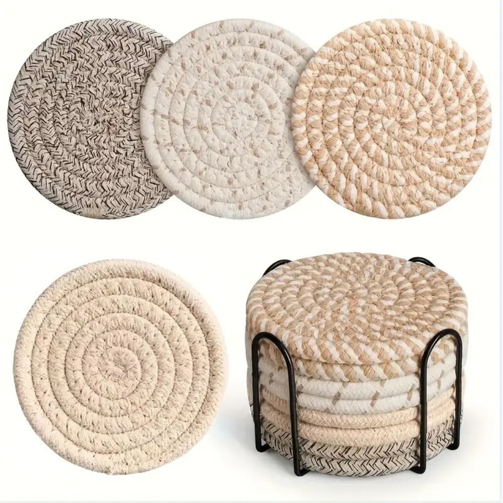 Woven Whirl Coaster Set | 8Pcs Set 4