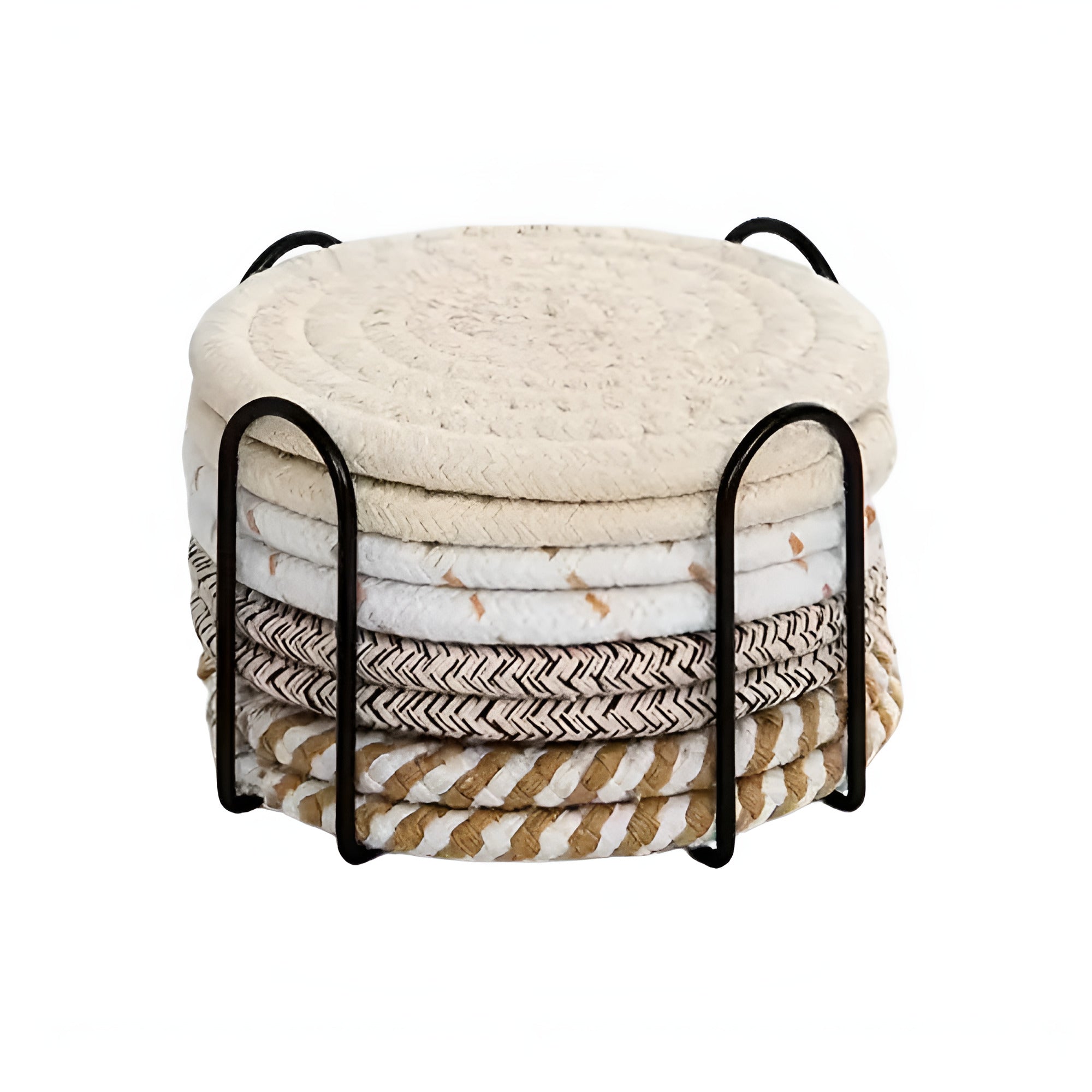 Woven Whirl Coaster Set | 8Pcs Set 8