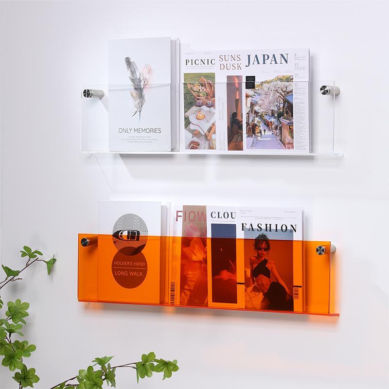 Acrylic Magazine Holder | Wall-Mounted Floating Shelf