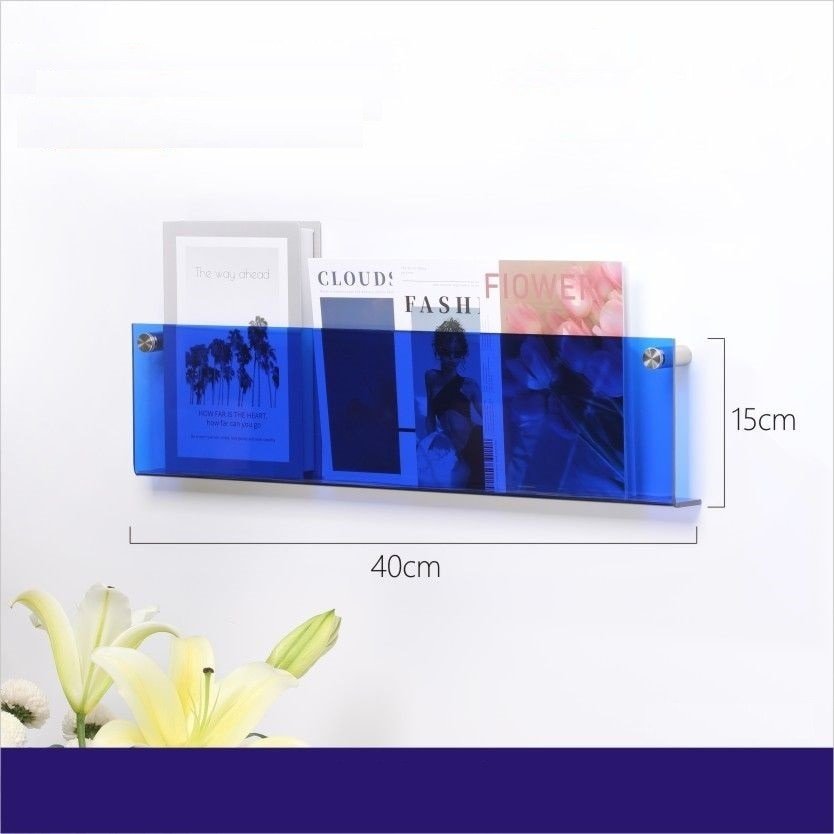 Acrylic Magazine Holder | Wall-Mounted Floating Shelf