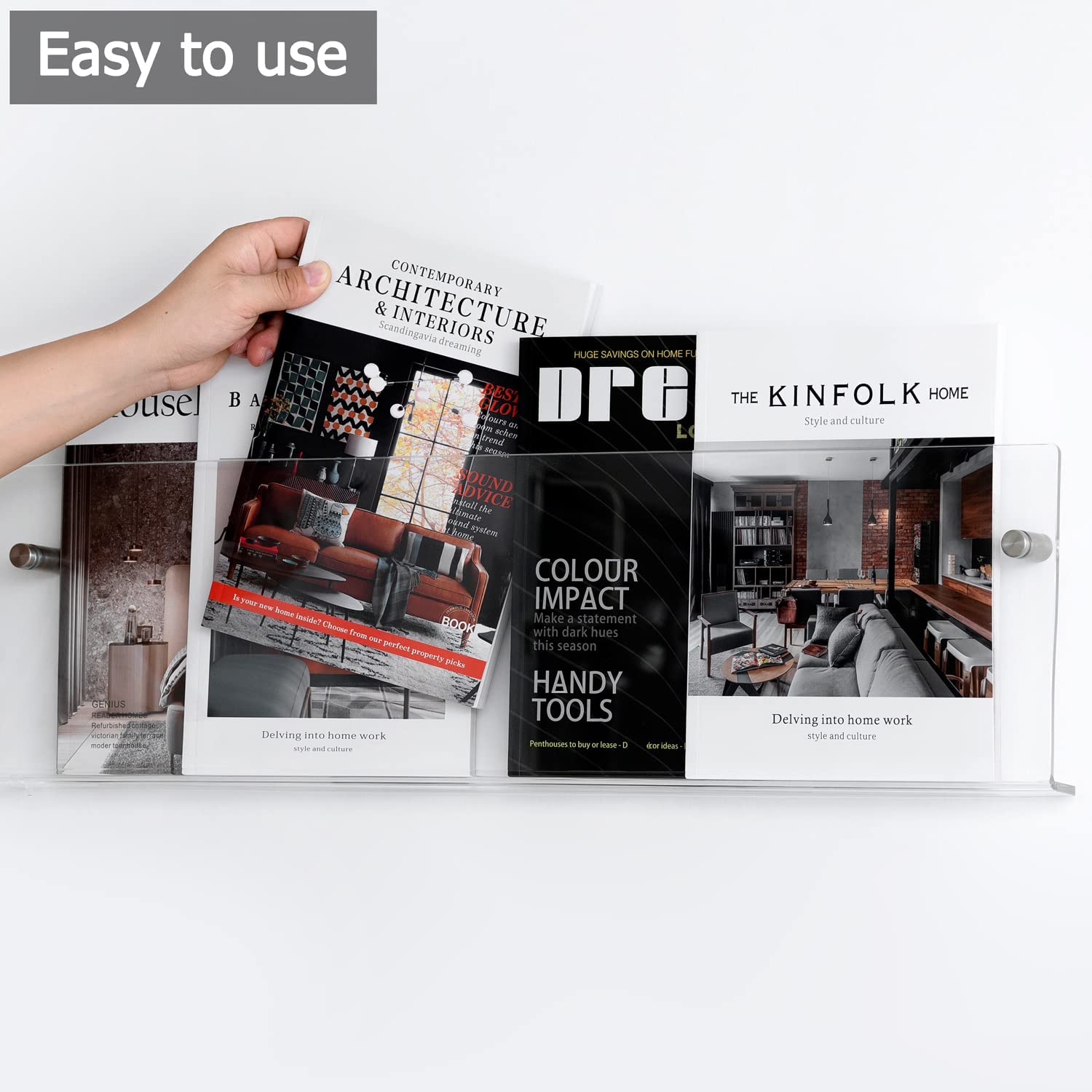 Acrylic Magazine Holder | Wall-Mounted Floating Shelf