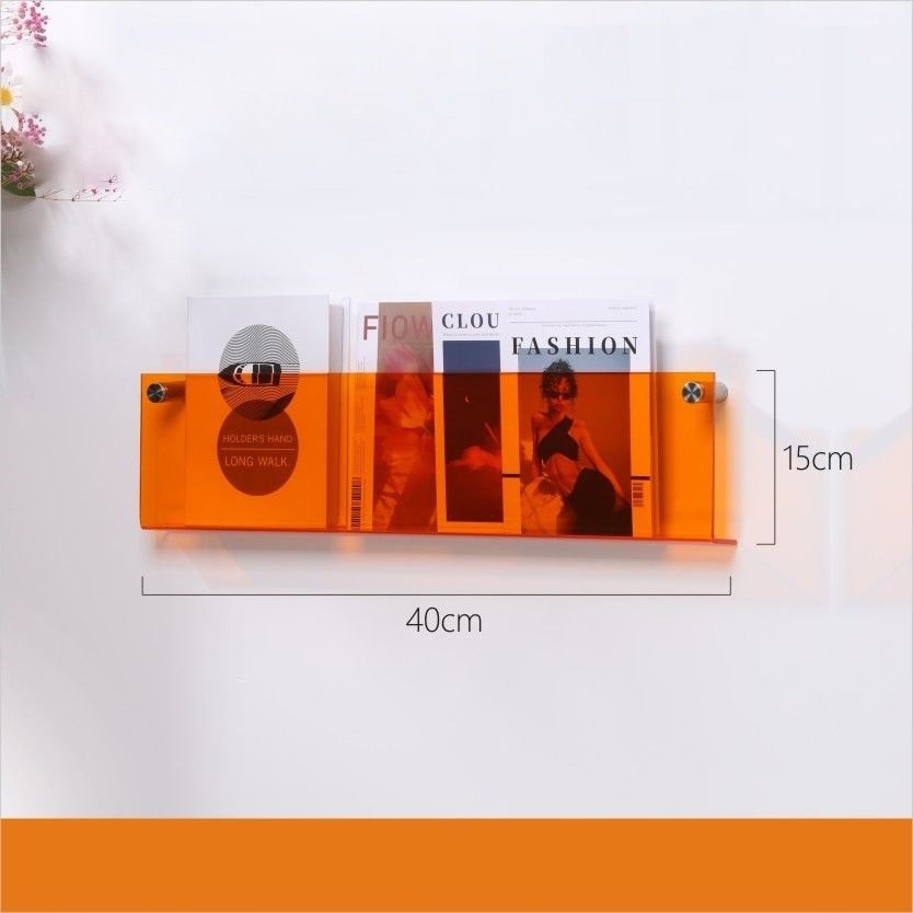 Acrylic Magazine Holder | Wall-Mounted Floating Shelf