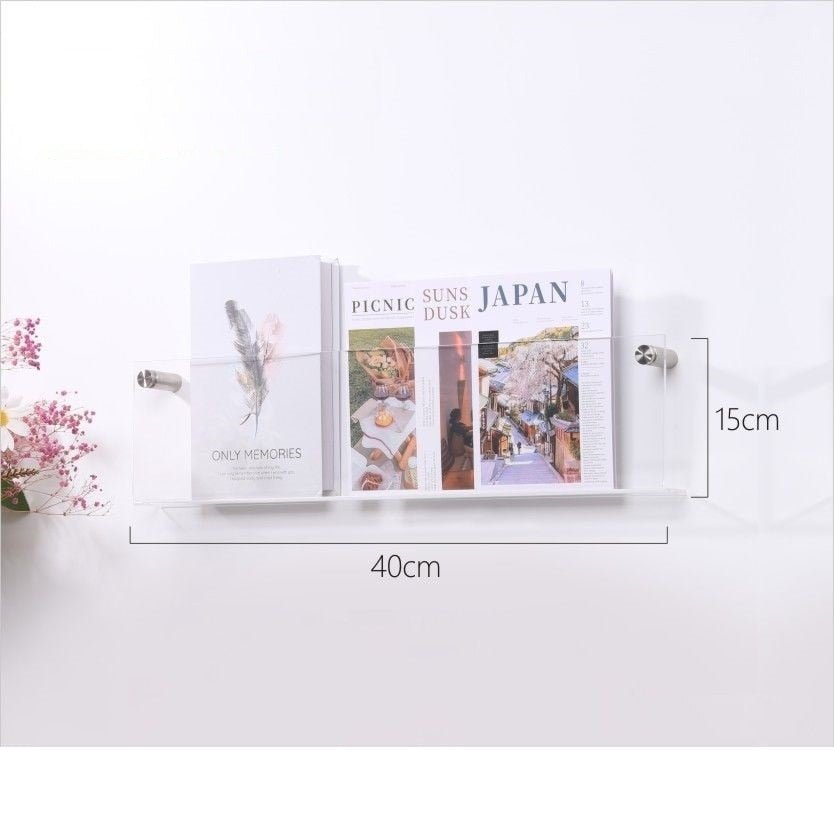 Acrylic Magazine Holder | Wall-Mounted Floating Shelf