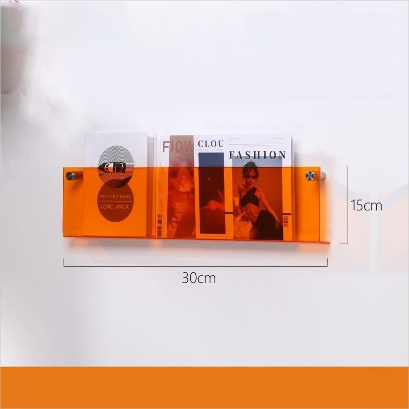 Acrylic Magazine Holder | Wall-Mounted Floating Shelf