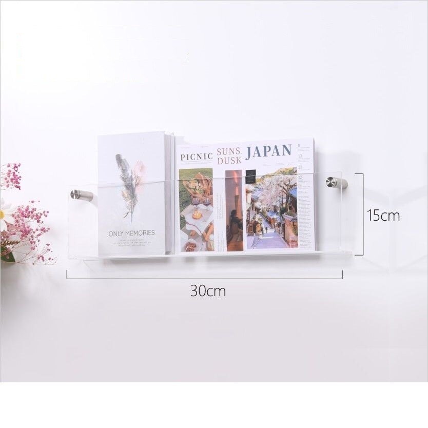 Acrylic Magazine Holder | Wall-Mounted Floating Shelf