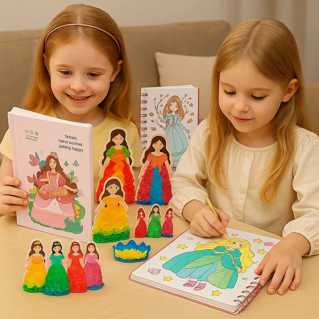 Kids Princess Fashion Design Drawing Activity Book