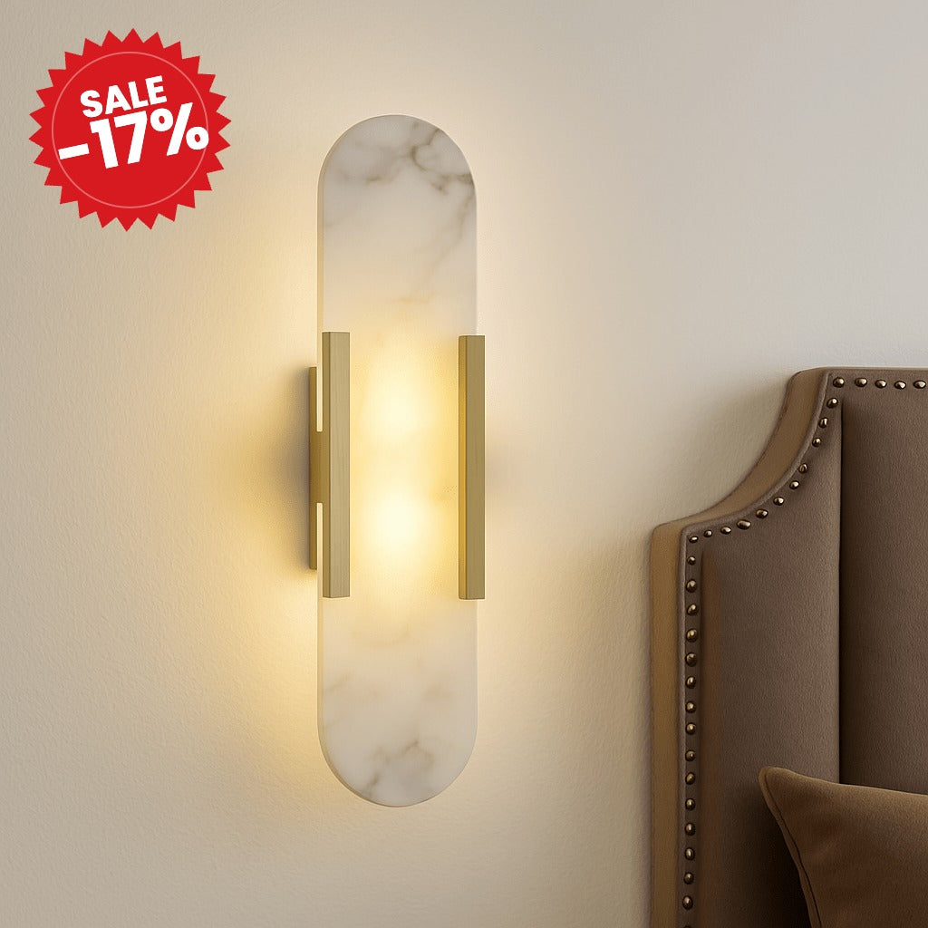 Modern Marble Brass Wall Sconce - SALE -17%