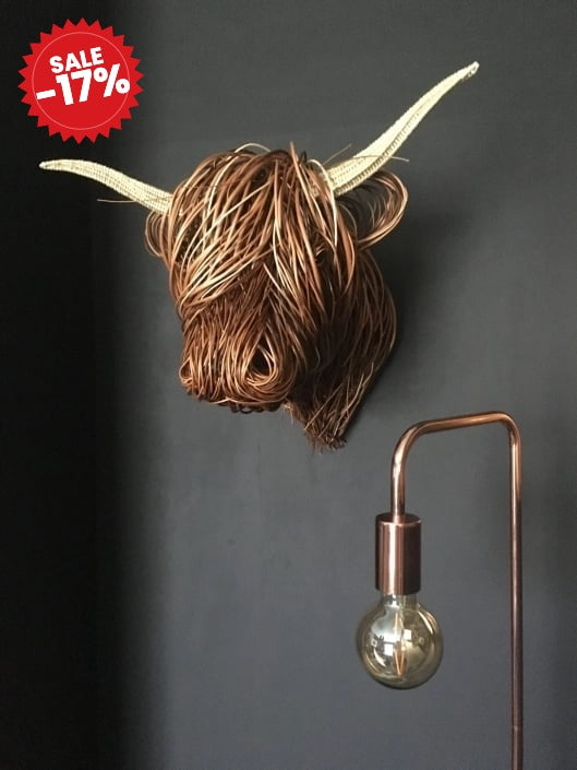 Rustic Cow Wall Sculpture - SALE -17%