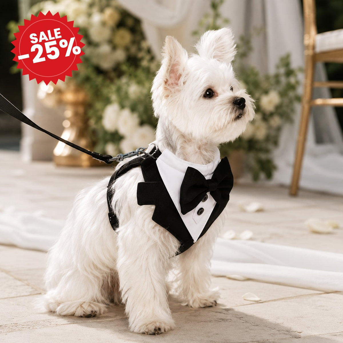 Adjustable Bow Tie Dog Harness Vest - SALE -25%