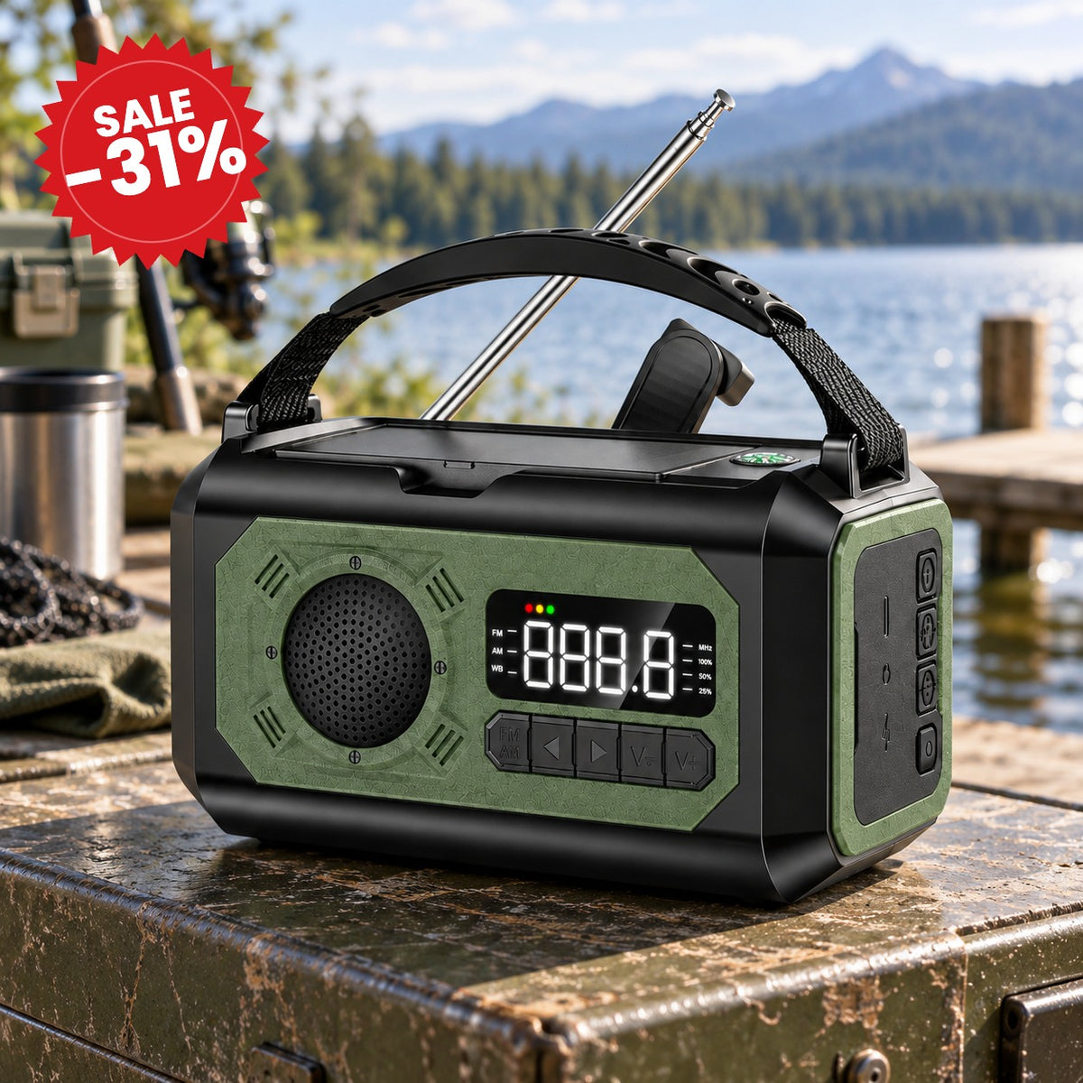 Solar Rechargeable Emergency Weather Radio - SALE -31%