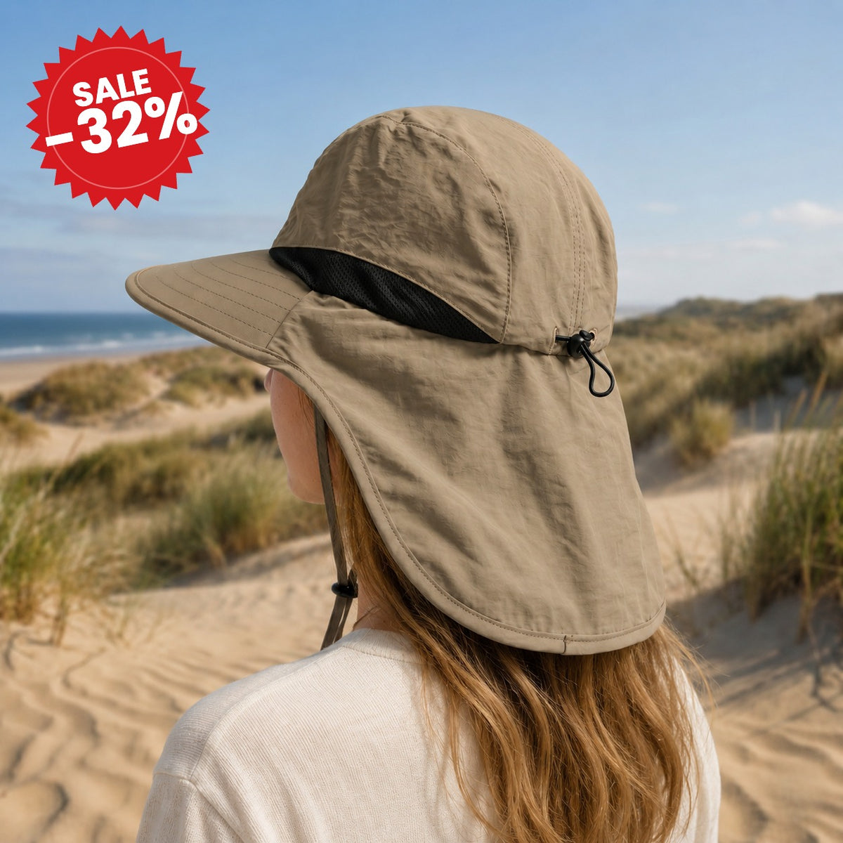 Quick-Dry Wide-Brim Neck Flap Fishing Hat - SALE -32%