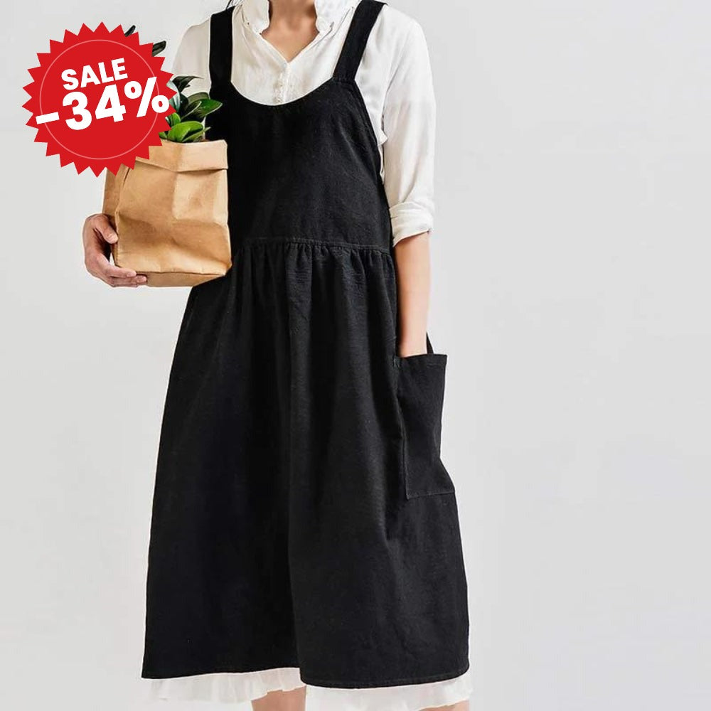 Cross-Back Apron With Pockets - SALE -34%