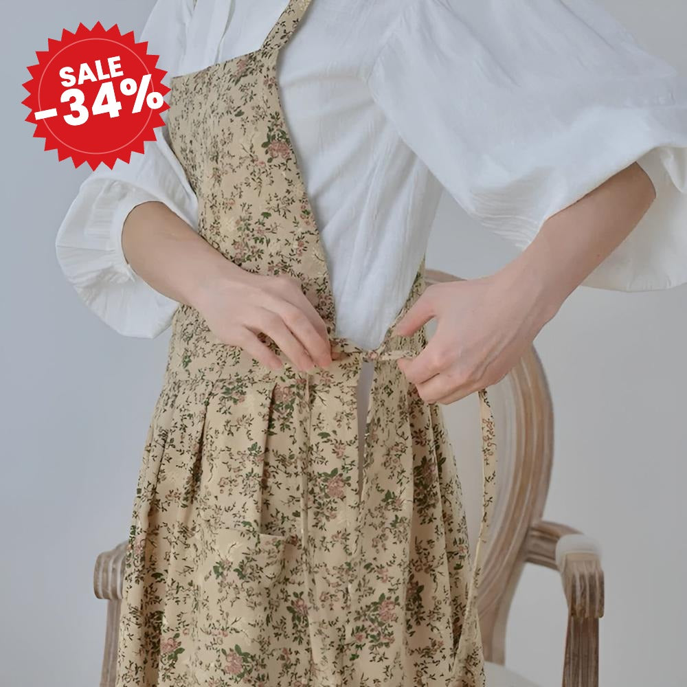 Classic Cotton Floral Apron - SALE -34%
