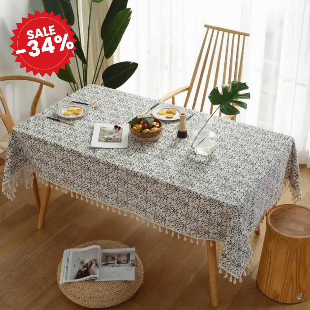 Cottage Chic Patterned Tablecloth - SALE -34%
