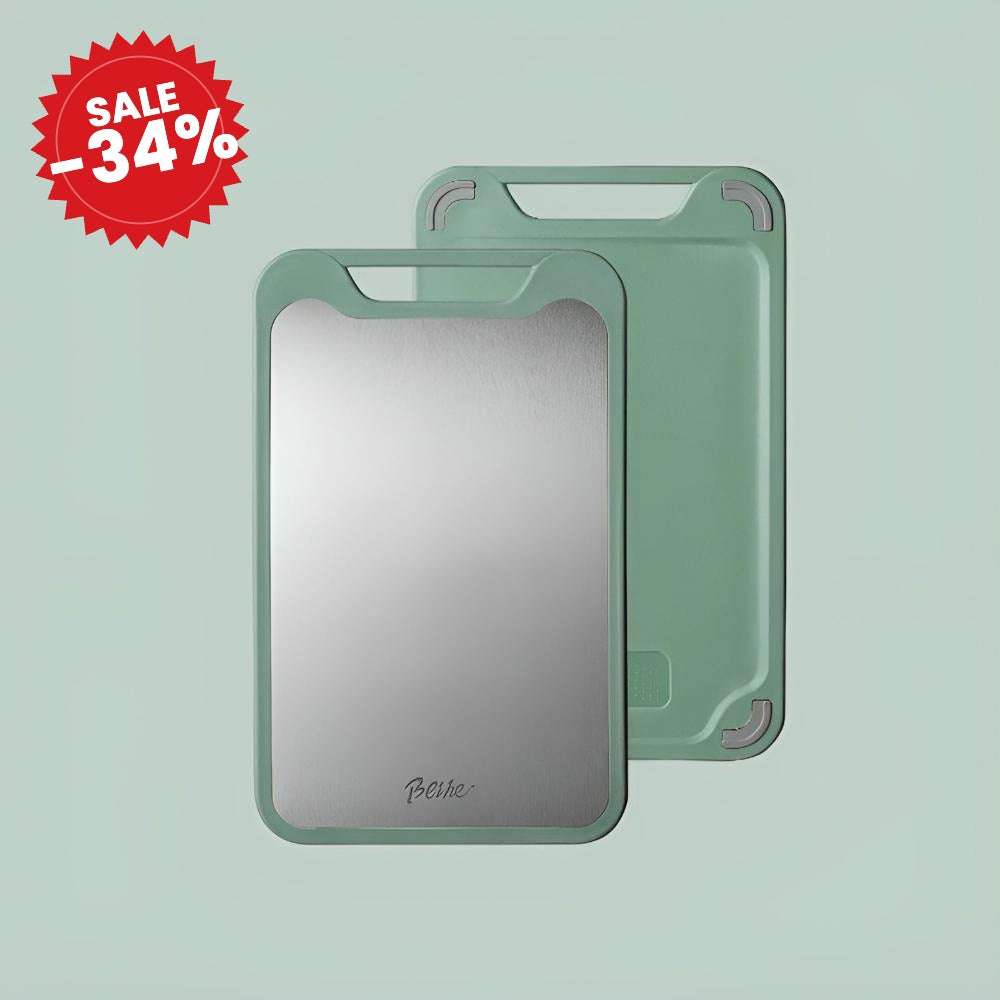 Stylish Double-Sided Stainless Steel Chopping Board - SALE -34%