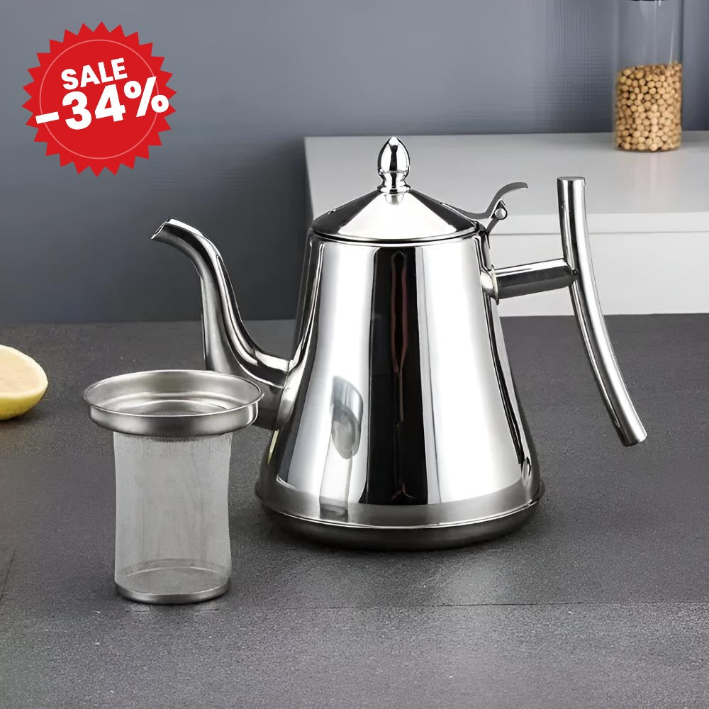 Stainless Steel Kettle with Built-in Filter - SALE -34%