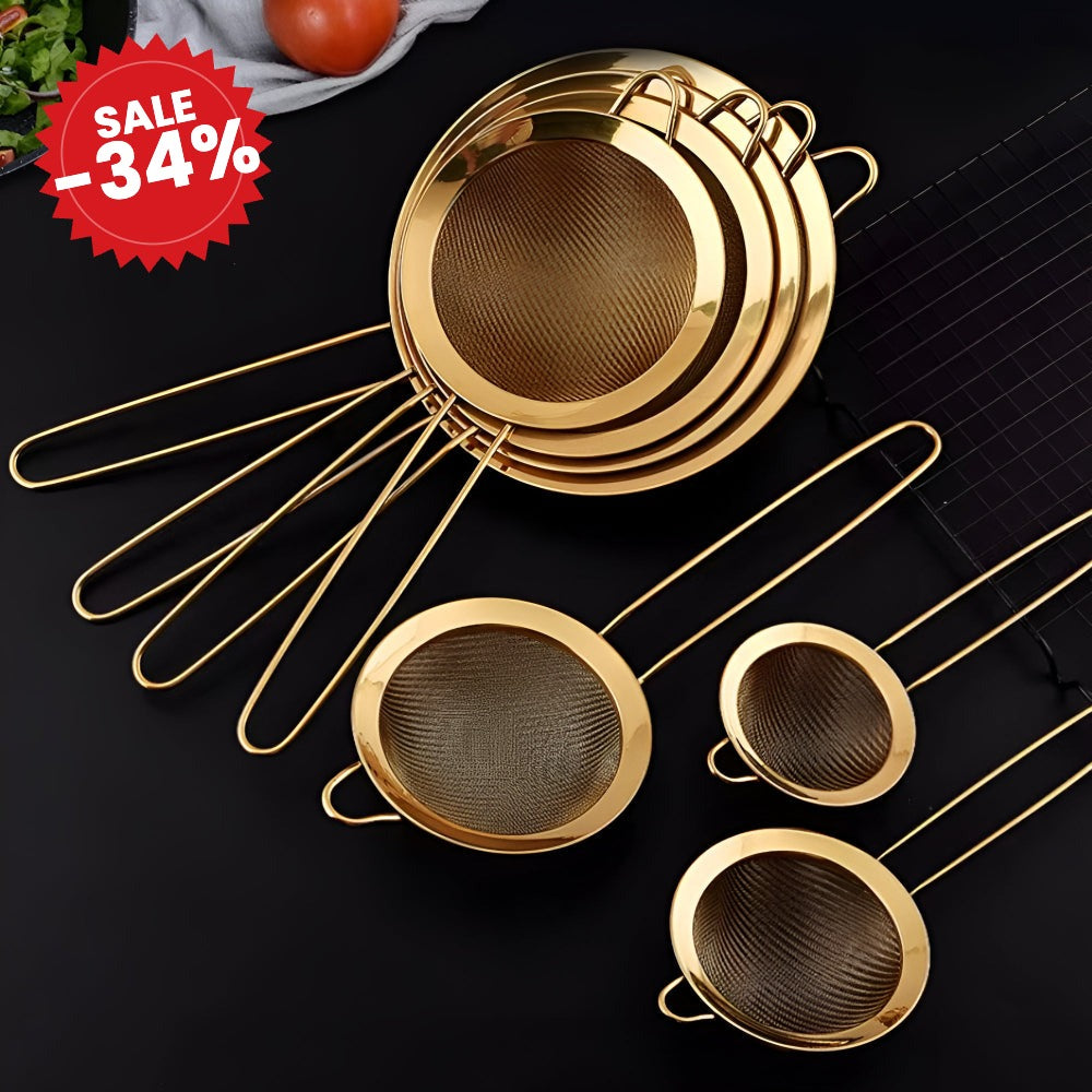 Golden Iron Fine Mesh Strainer - SALE -34%