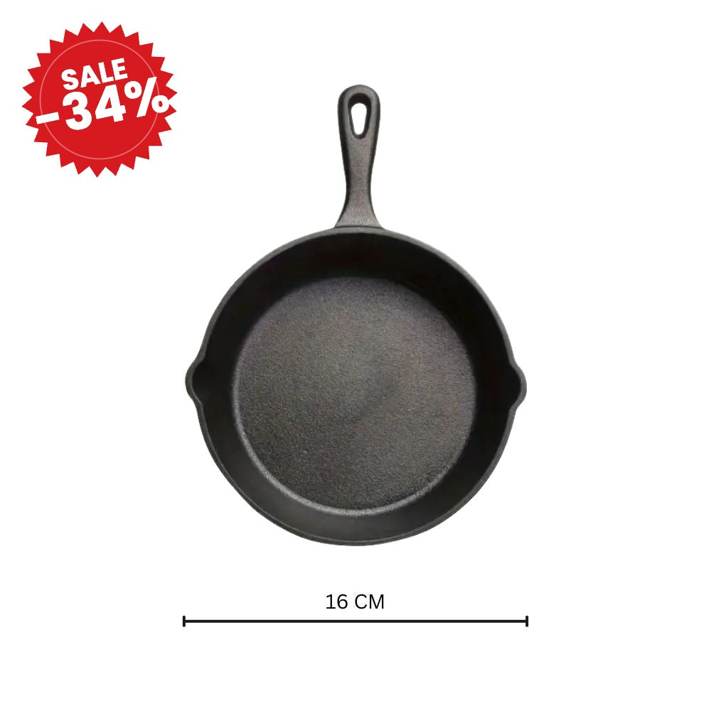 Black Cast Iron Frying Pan - SALE -34%