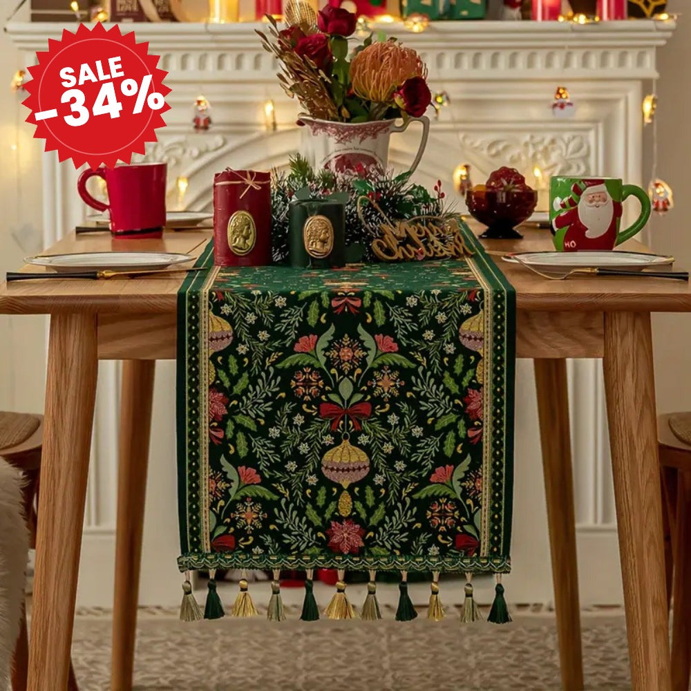 Tapestry Botanical Holiday Table Runner - SALE -34%