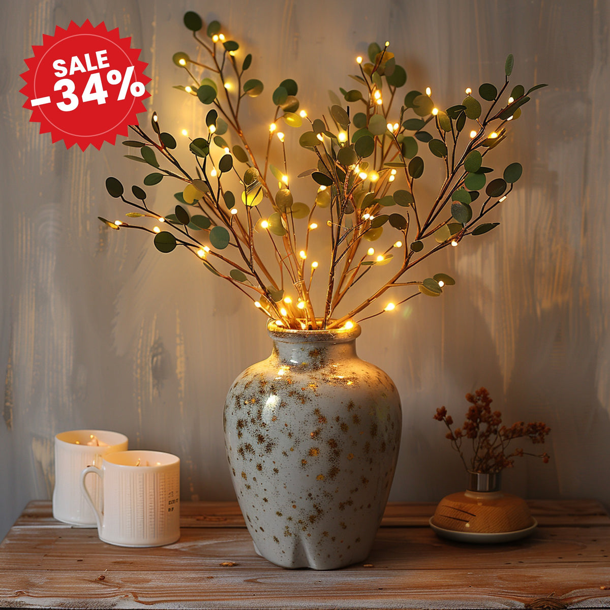 OliveGlow | Warm White Fairy Light Branch - SALE -34%
