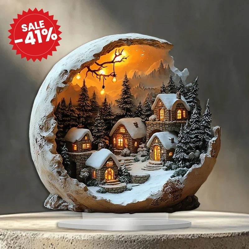Table Decoration Warm winter village glow - SALE -41%