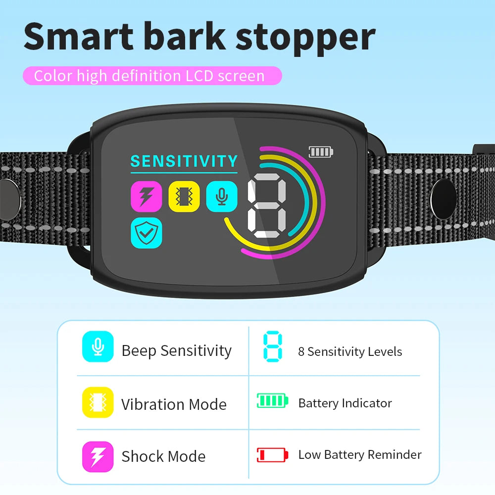 Smart Anti-Barking Dog Collar | Rechargeable & Waterproof with Adjustable Sensitivity for Effective Training 2
