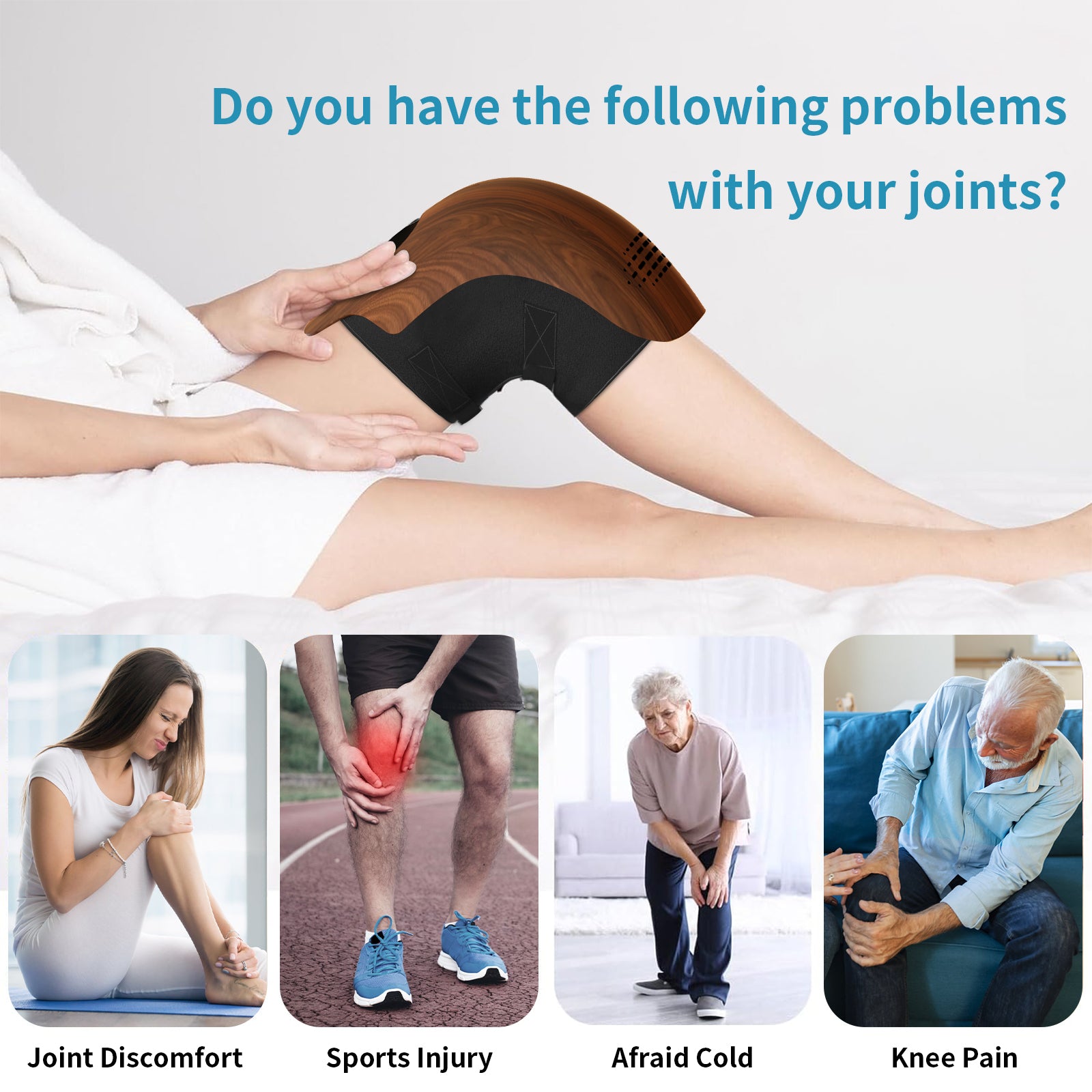 Knee Care | Electric Knee Massager with Infrared Heating & Vibration | Rechargeable Design for Pain Relief 8