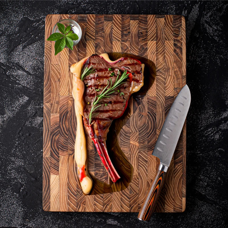 High-quality Wooden Chopping Block End Grain Cutting Board For Kitchens And Professional Chefs