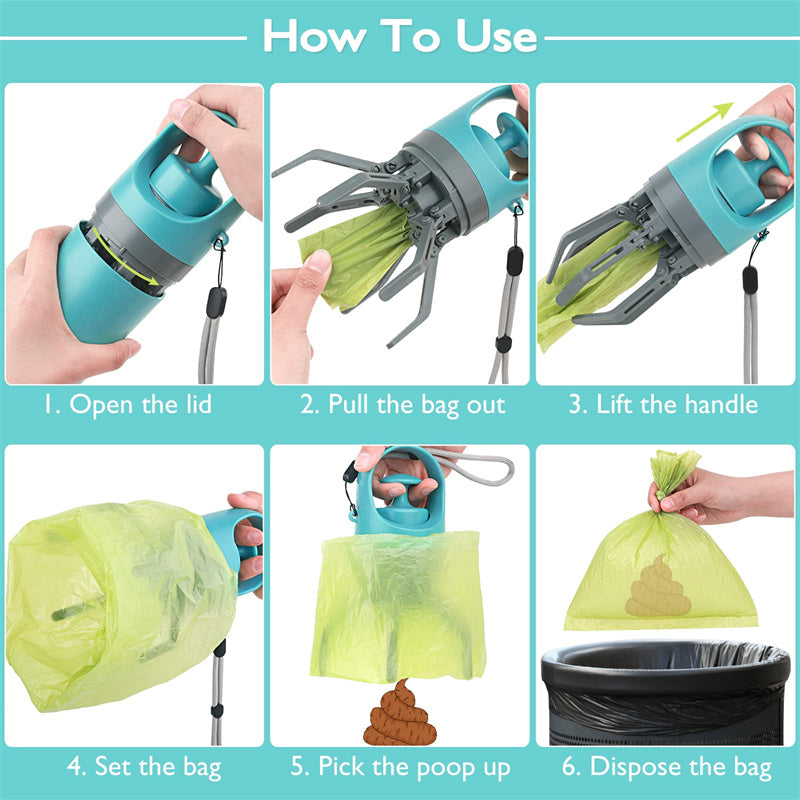 Portable Dog Pooper Scooper with Built-in Bag Dispenser | Compact Design for Easy Waste Cleanup 4