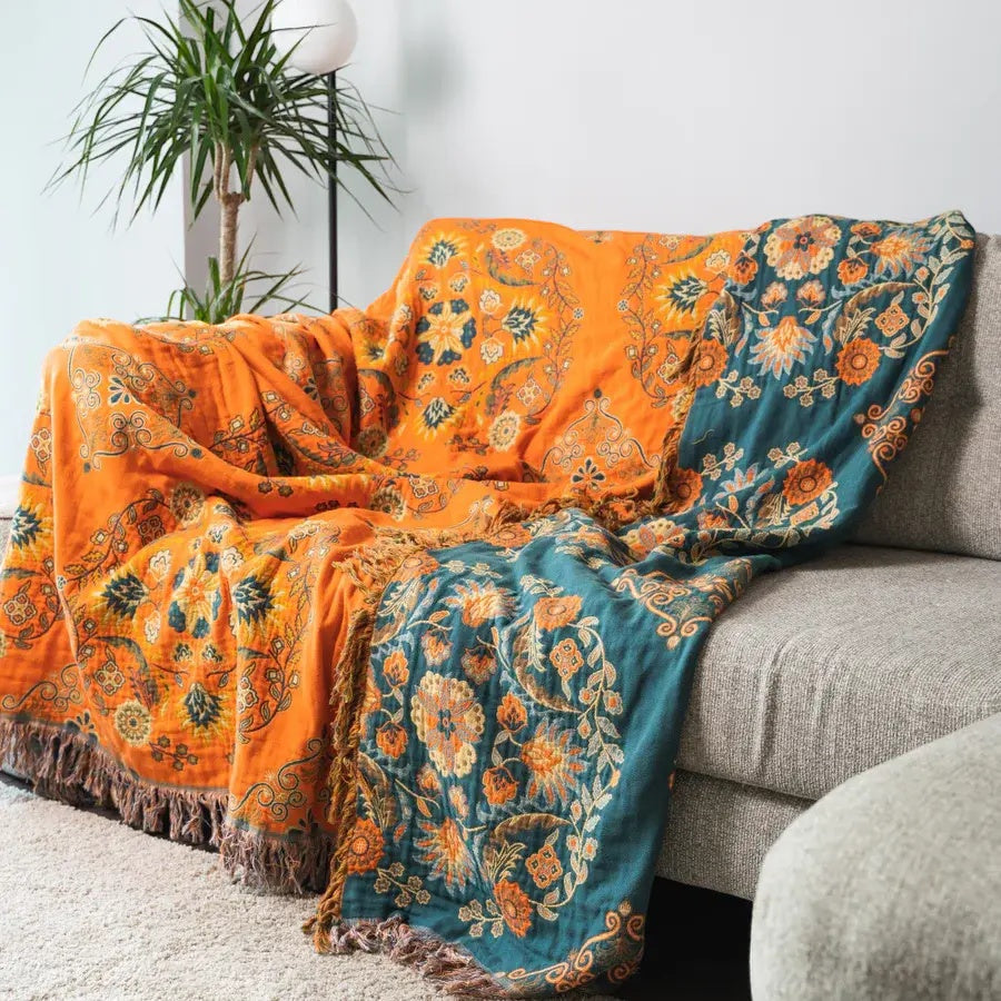 Soft Boho Throw Blanket | Knitted