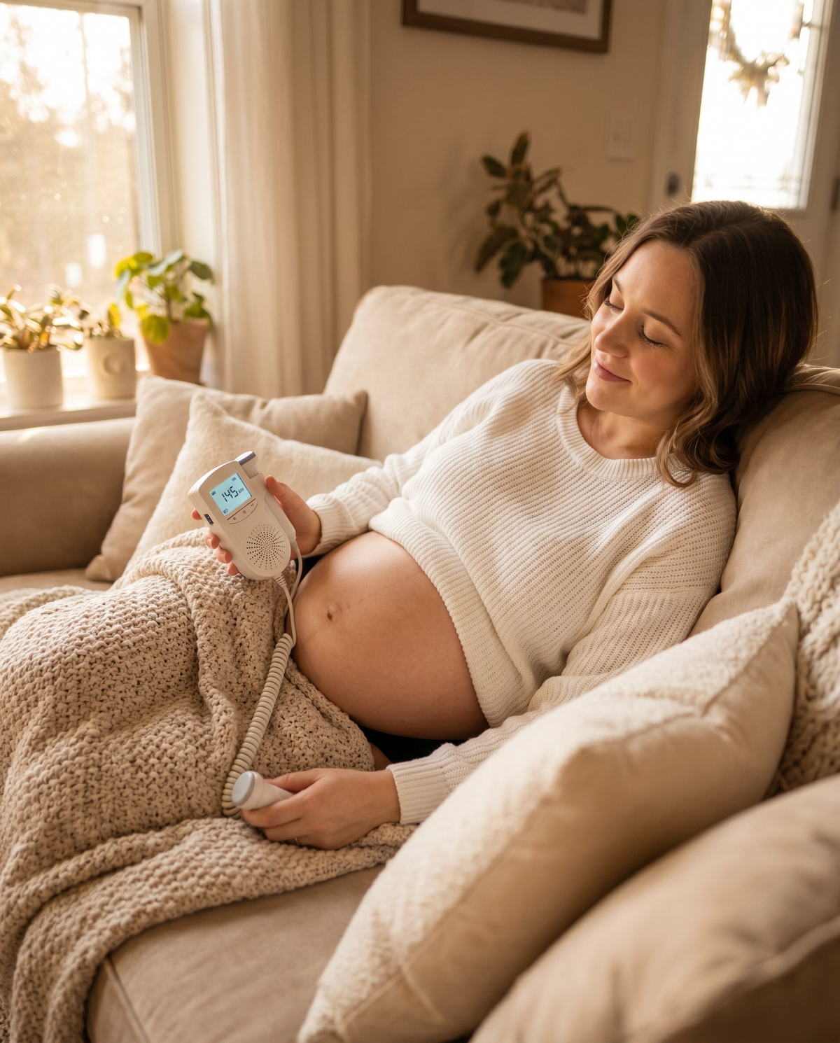 Baby Heartbeat Monitor | Fetal Doppler with 3MHz Probe, LCD Display & Speaker | Safe for Home Use | Hear Your Baby's Heartbeat from 12 Weeks