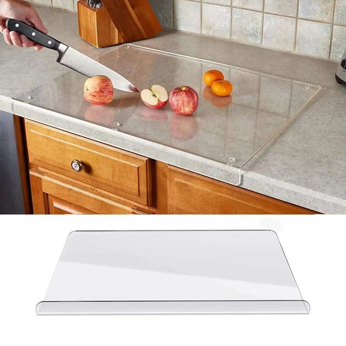 Clear Acrylic Cutting Board with Counter Lip - Multi-Function | Food Prep | Durable