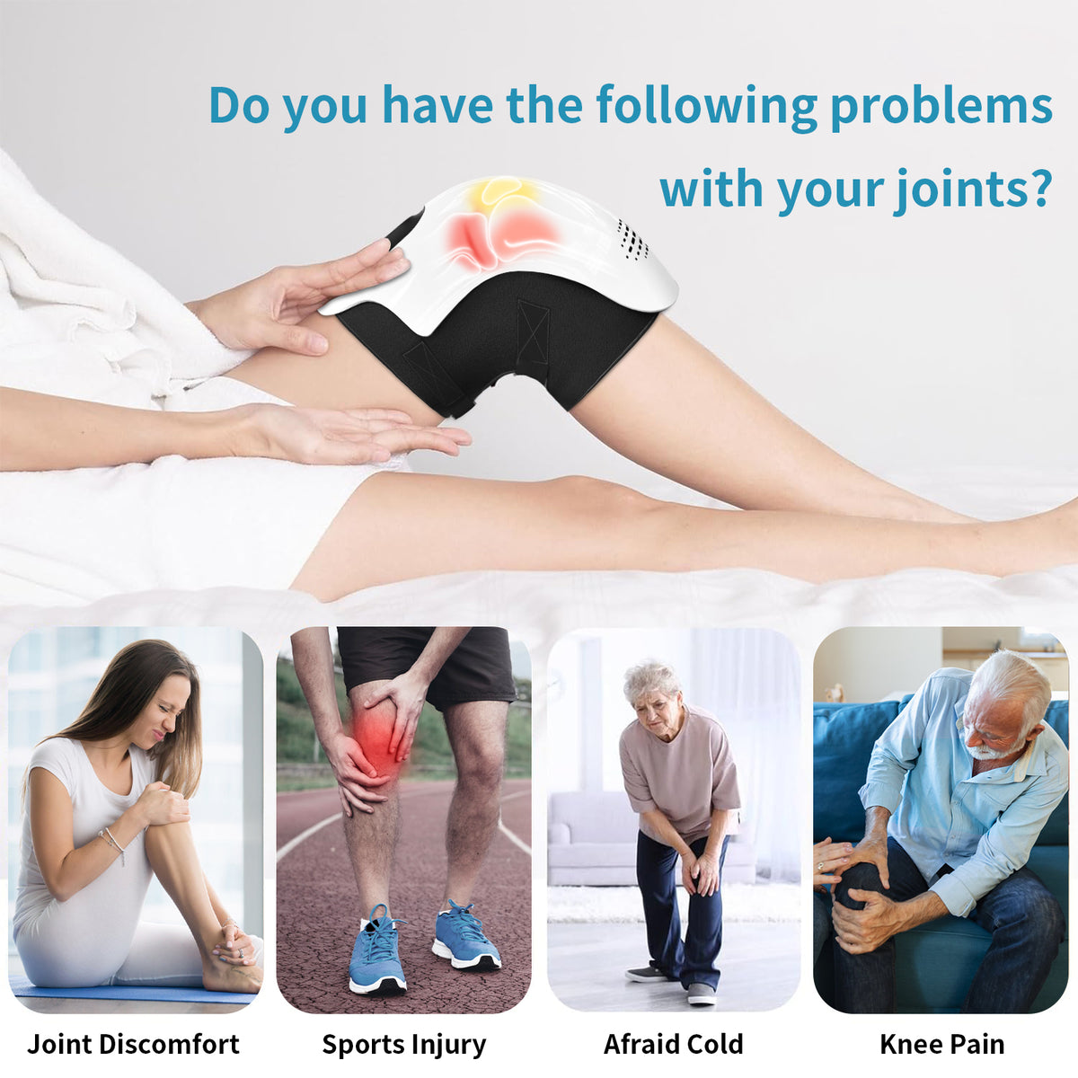 Knee Care | Electric Knee Massager with Infrared Heating & Vibration | Rechargeable Design for Pain Relief 6
