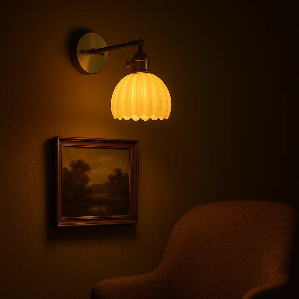 Glass Tulip Wall Light | Vintage-Inspired Design