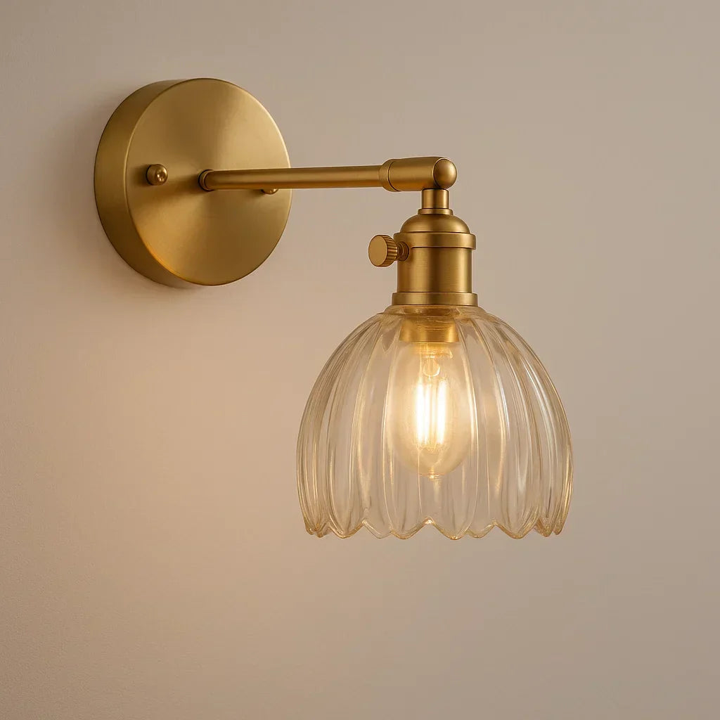 Glass Tulip Wall Light | Vintage-Inspired Design