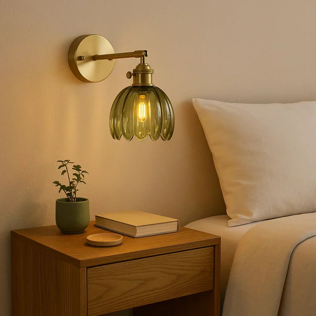Glass Tulip Wall Light | Vintage-Inspired Design