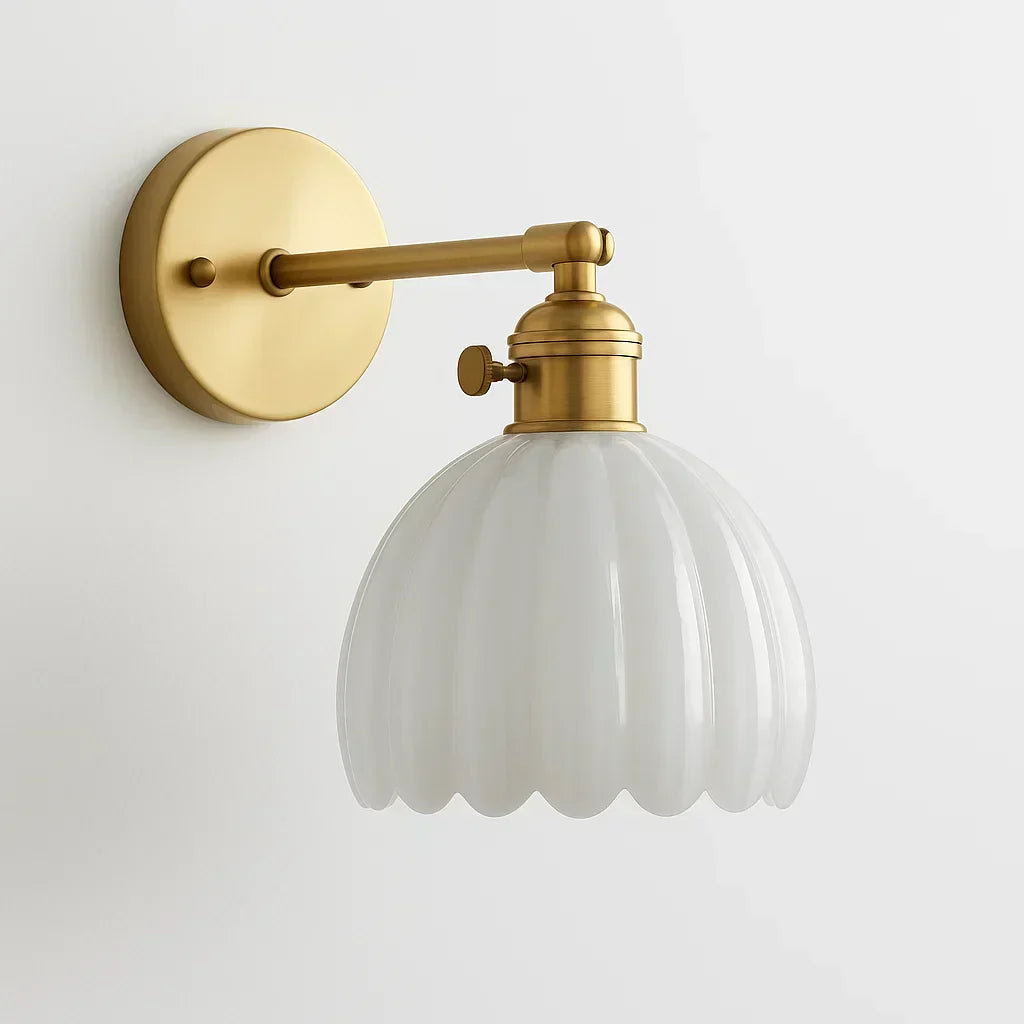 Glass Tulip Wall Light | Vintage-Inspired Design