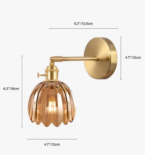 Glass Tulip Wall Light | Vintage-Inspired Design