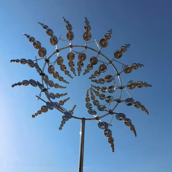 Metal Garden Windmill - Dual Motion Decorative Wind Spinner for Unique Garden Decor & Perfect Gift - Cooking Gadget | Ch