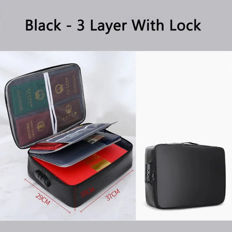 Document Organizer - Multi-Layer Safety Bag with Zipper for Cards, Files, and Travel Storage - Chef Quality | Easy Cooki